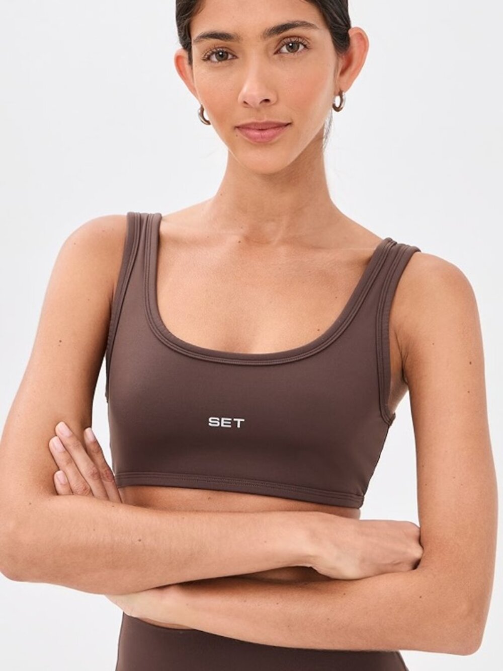 SET Active AL1 Breathe Scoop Sports Bra Brown M
